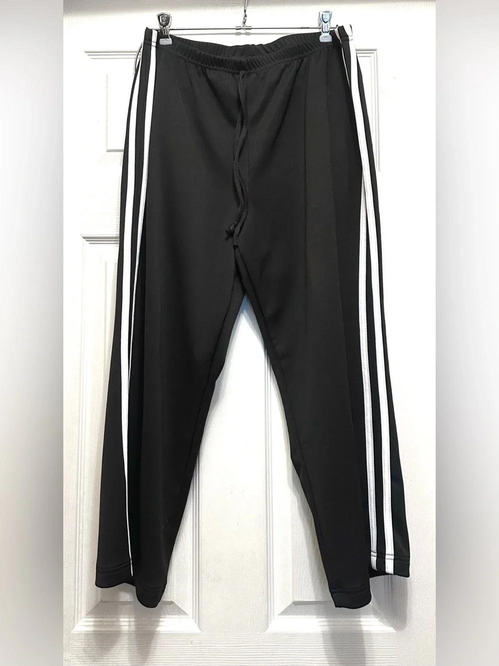 Men's Black Track Bomber Jacket with White Stripes